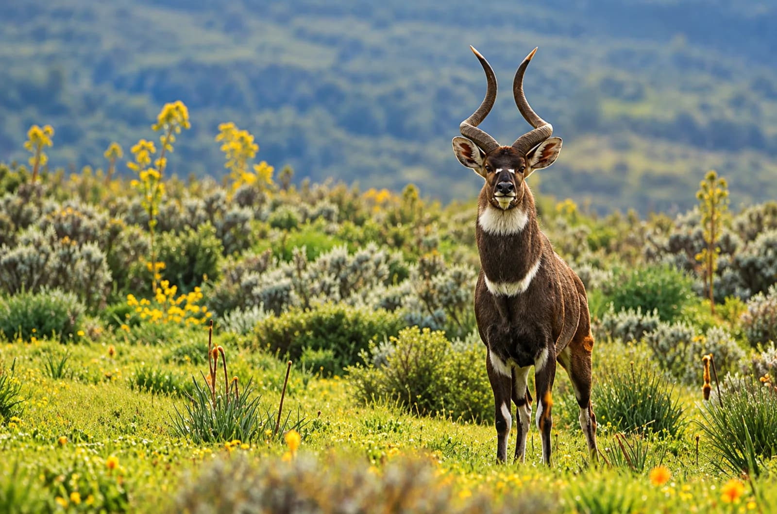 Ethiopian wolf territory in the Bale Mountains